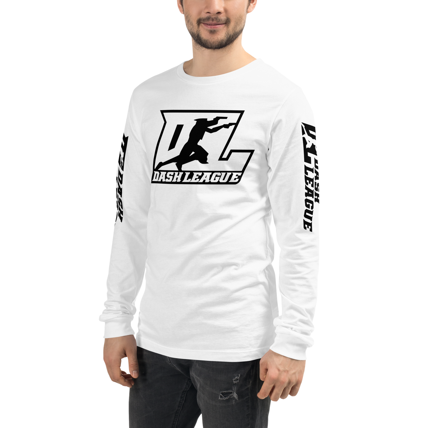 Long Sleeve Shirt Black Outline DL Logo (Front+Sleeves)