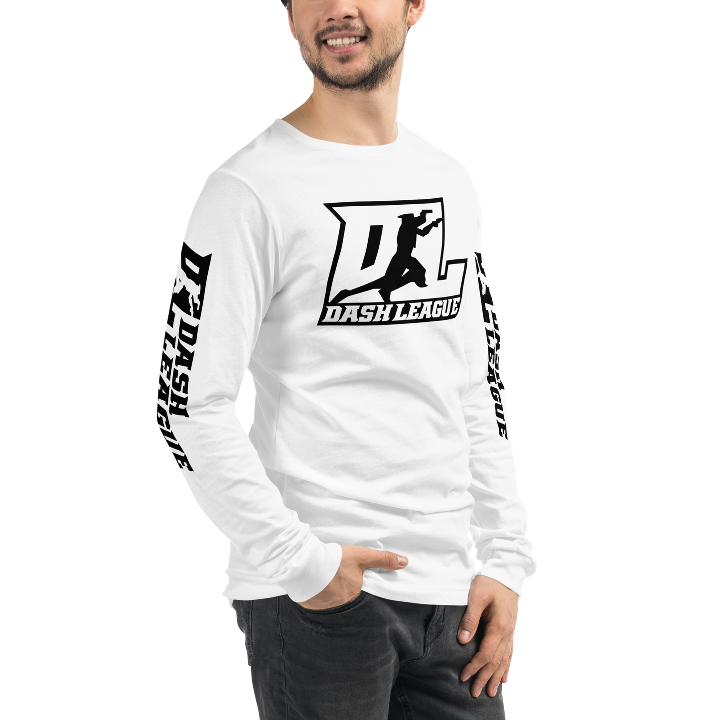 Long Sleeve Shirt Black Outline DL Logo (Front+Sleeves)