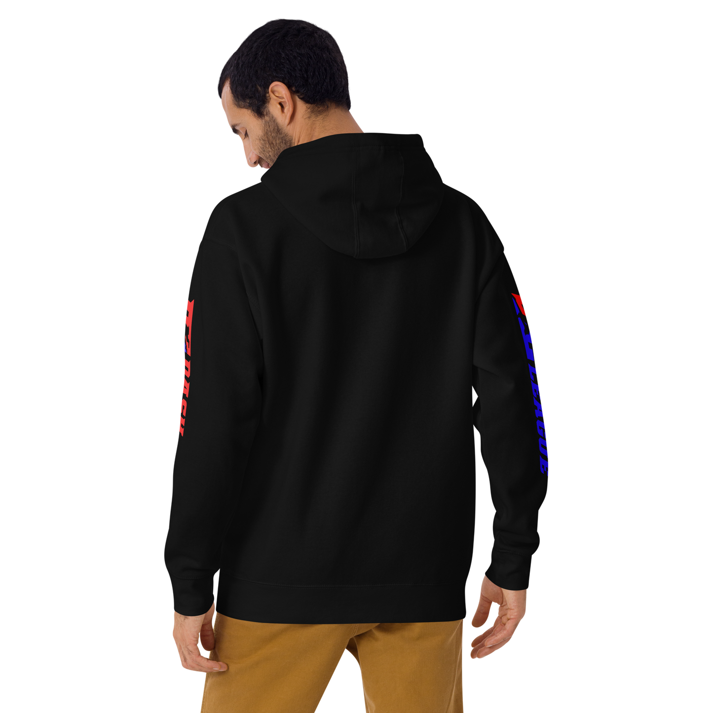 Hoodie Color with White Outline DL Logo (Front+Sleeves)