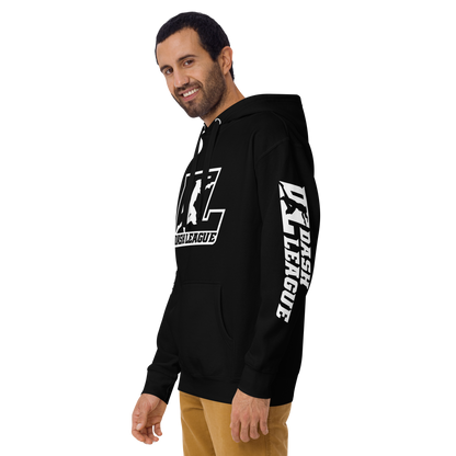 Hoodie White Outline DL Logo (Front+Sleeves)