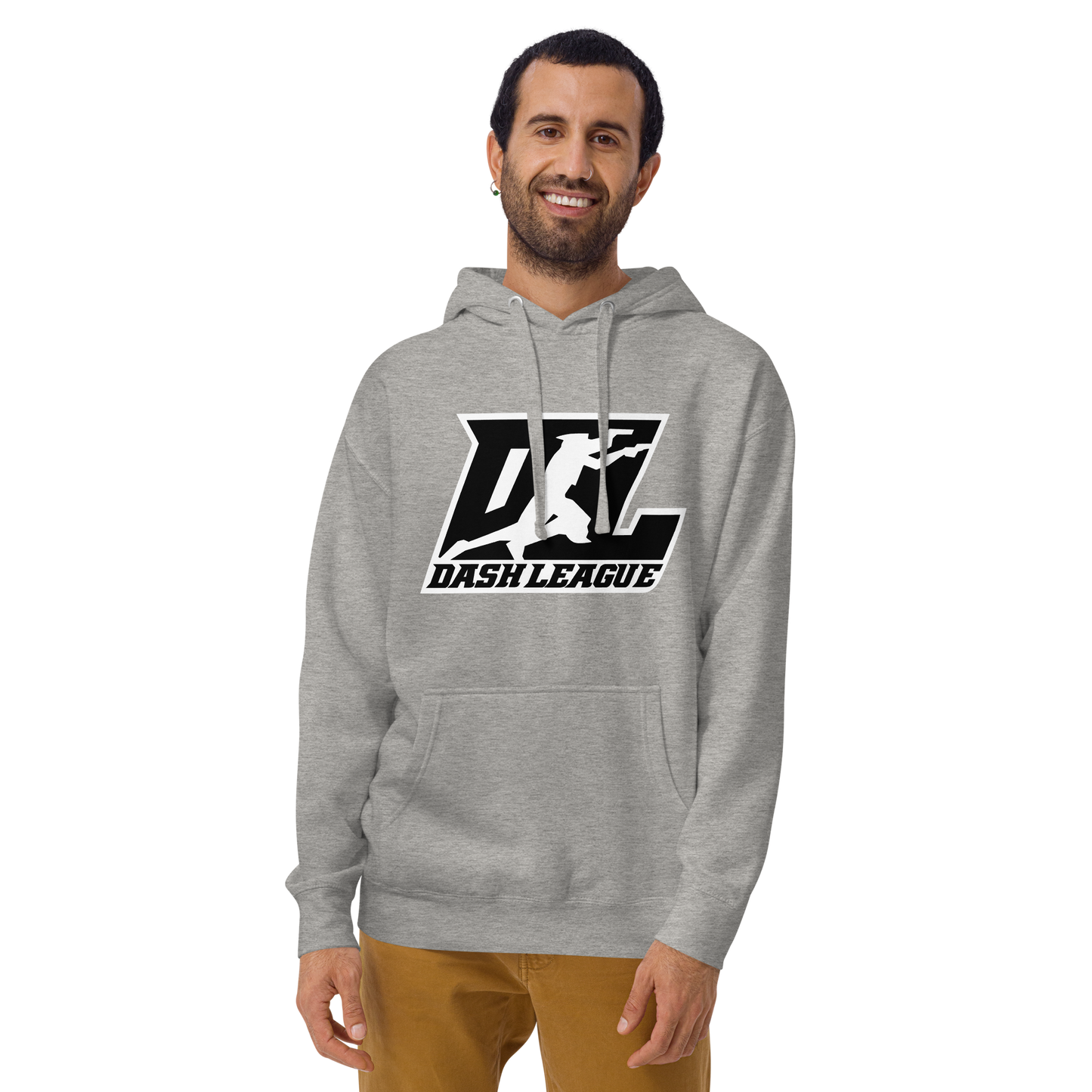 Hoodie Black with White Outline DL Logo