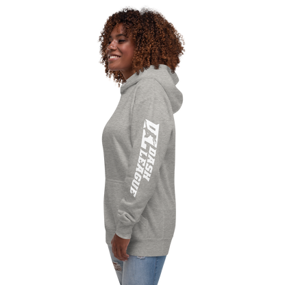 Hoodie White Wide DL Logo (Sleeves)