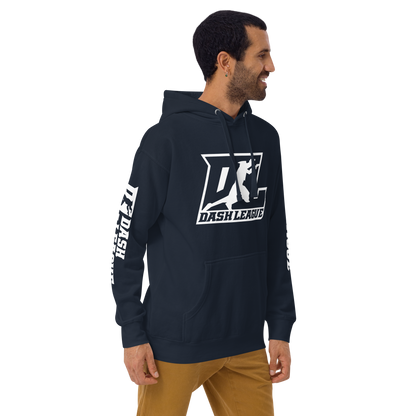 Hoodie White Outline DL Logo (Front+Sleeves)