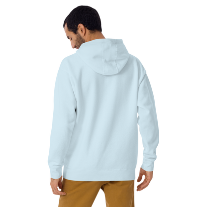 Sudadera unisex con capucha de color blanco y logotipo DL