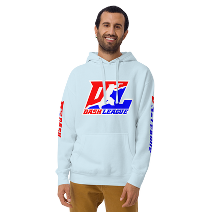 Hoodie Color with White Outline DL Logo (Front+Sleeves)