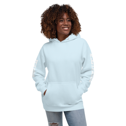 Hoodie White Wide DL Logo (Sleeves)