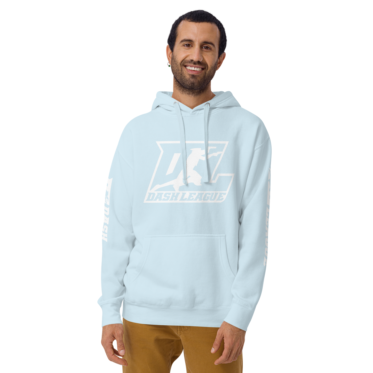 Hoodie White Outline DL Logo (Front+Sleeves)