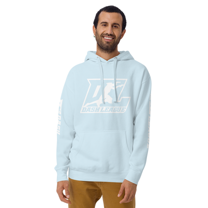 Hoodie White Outline DL Logo (Front+Sleeves)