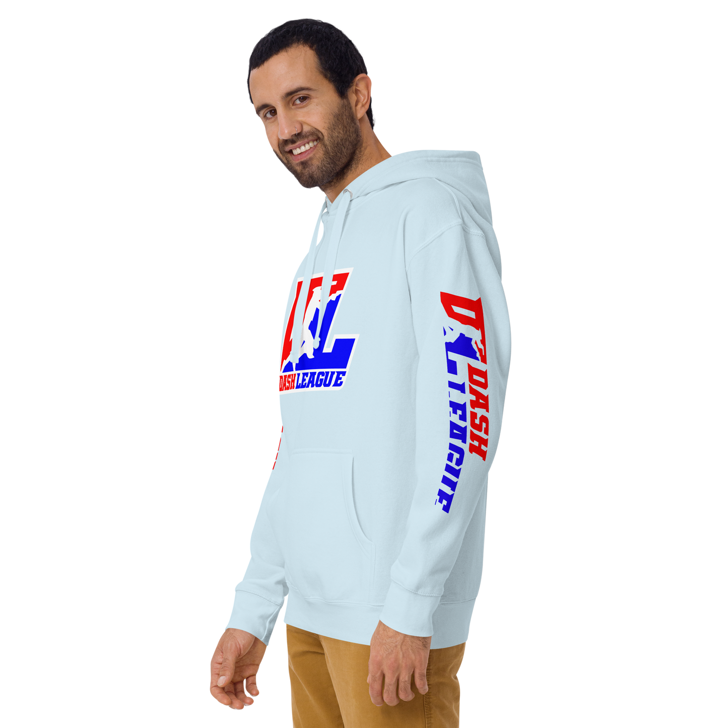 Hoodie Color with White Outline DL Logo (Front+Sleeves)