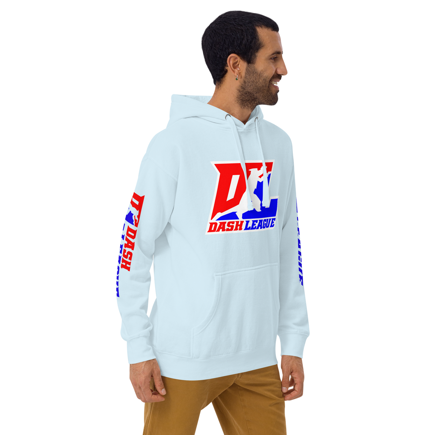 Hoodie Color with White Outline DL Logo (Front+Sleeves)