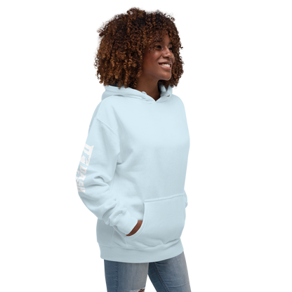 Hoodie White Wide DL Logo (Sleeves)