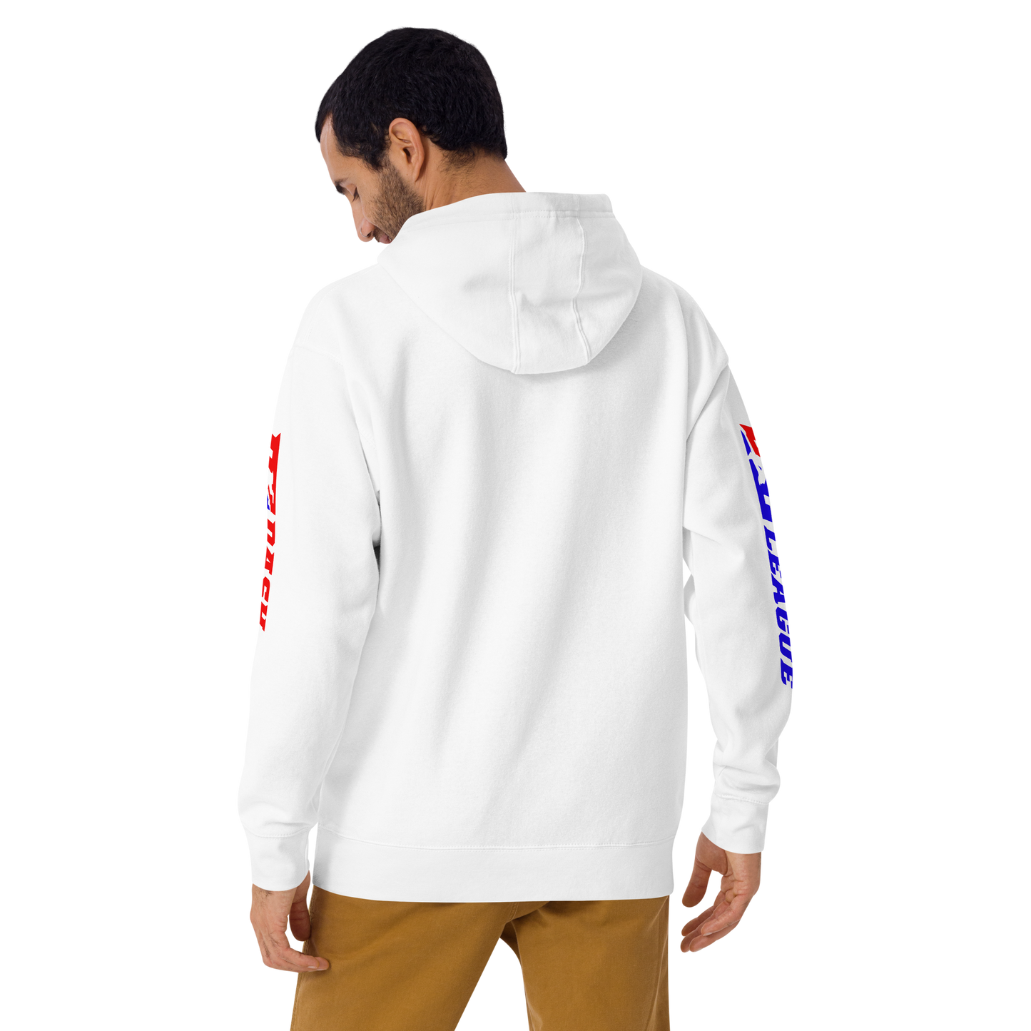 Hoodie Color with White Outline DL Logo (Front+Sleeves)