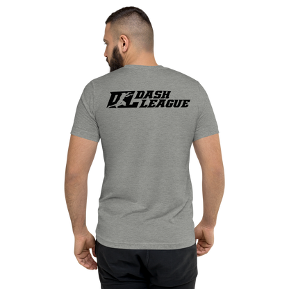 T-shirt unisexe Tri-Blend noir avec logo DL (devant + dos)