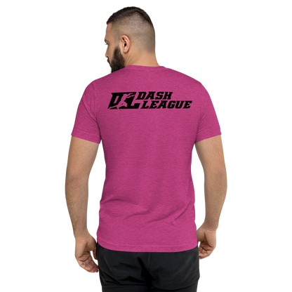 T-shirt unisexe Tri-Blend noir avec logo DL (devant + dos)