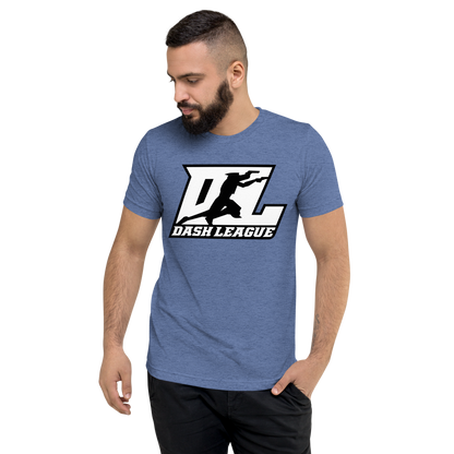 Tri-Blend Shirt White with Black Outline DL Logo