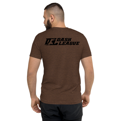 T-shirt unisexe Tri-Blend noir avec logo DL (devant + dos)