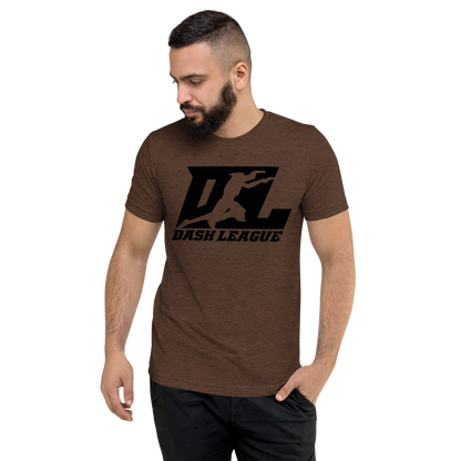 T-shirt unisexe Tri-Blend noir avec logo DL (devant + dos)