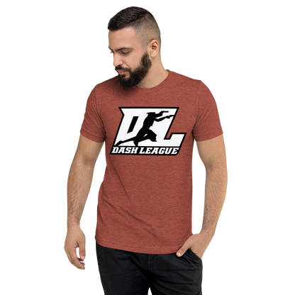 Tri-Blend Shirt White with Black Outline DL Logo