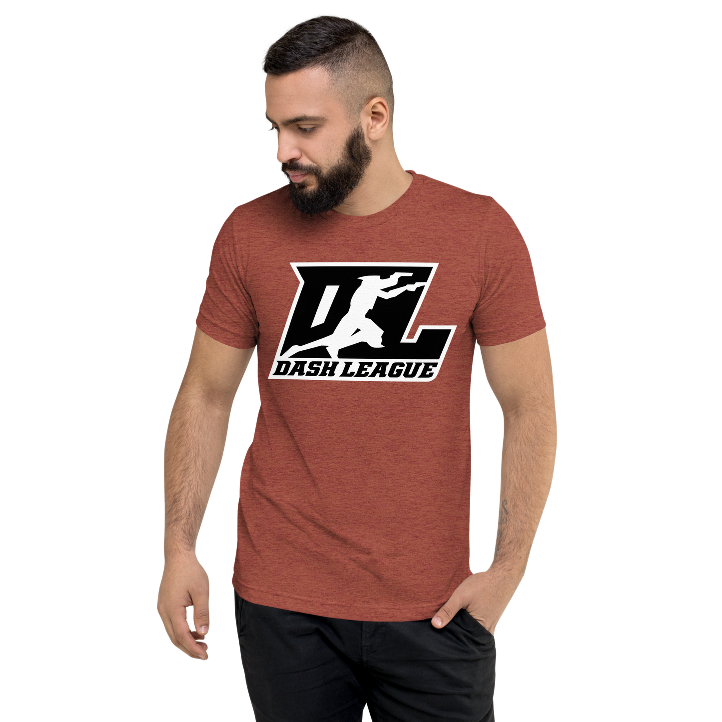 Tri-Blend Shirt Black with White Outline DL Logo