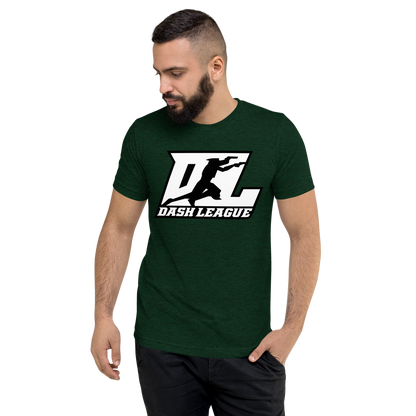 Tri-Blend Shirt White with Black Outline DL Logo