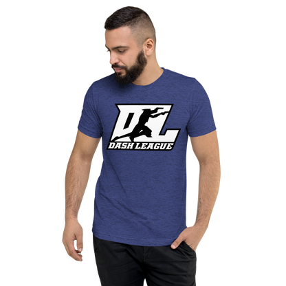 Tri-Blend Shirt White with Black Outline DL Logo