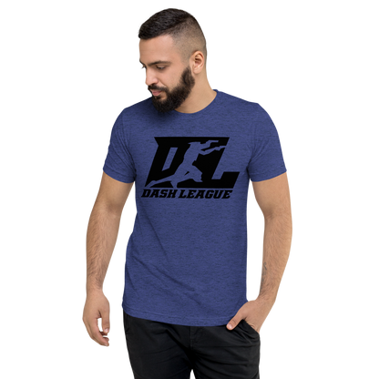 T-shirt unisexe Tri-Blend noir avec logo DL (devant + dos)