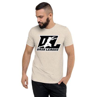 Tri-Blend Shirt Black with White Outline DL Logo (Front+Back)