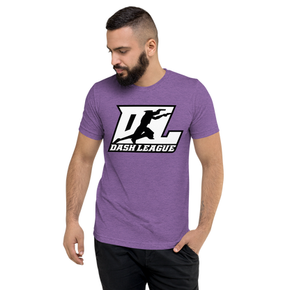 Tri-Blend Shirt White with Black Outline DL Logo