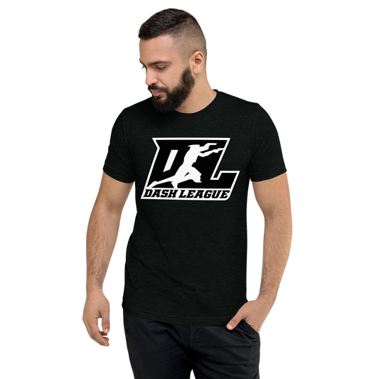 Tri-Blend Shirt Black with White Outline DL Logo