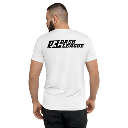 T-shirt unisexe Tri-Blend noir avec logo DL (devant + dos)