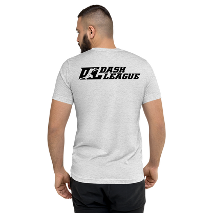 T-shirt unisexe Tri-Blend noir avec logo DL (devant + dos)