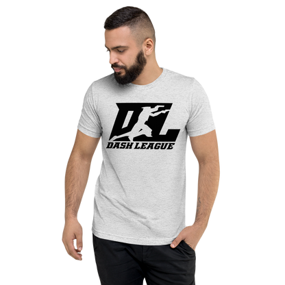 T-shirt unisexe Tri-Blend noir avec logo DL (devant + dos)