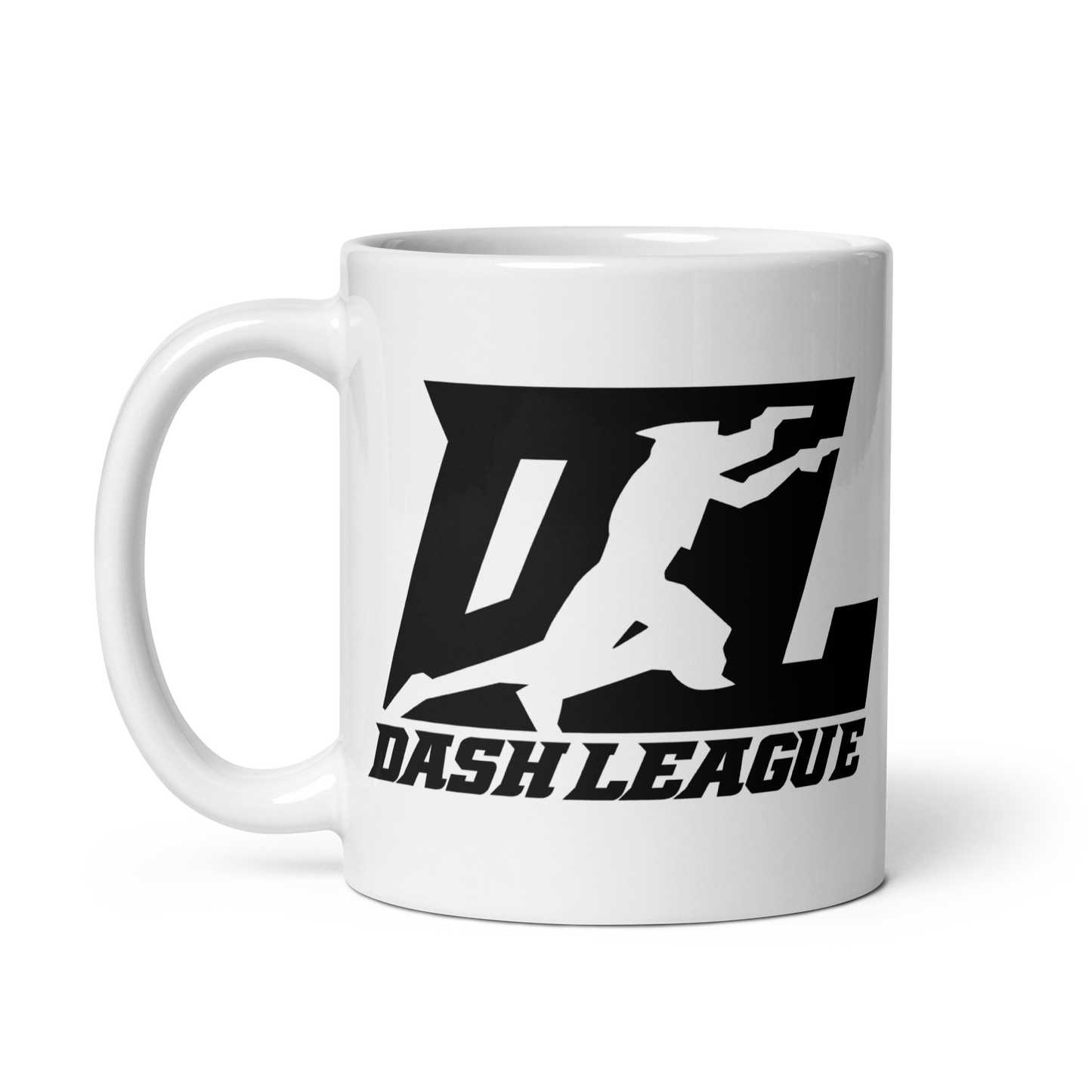 White Mug Black DL Logo Wrap