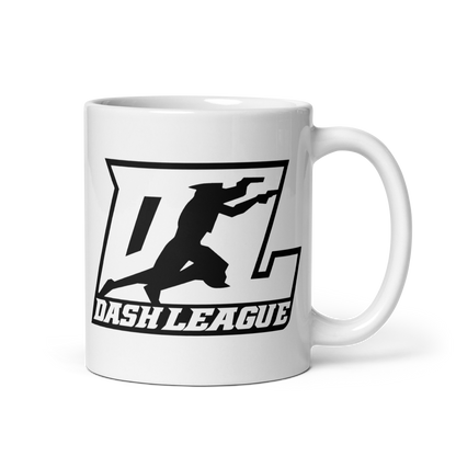 White Mug Black Outline DL Logo Wrap