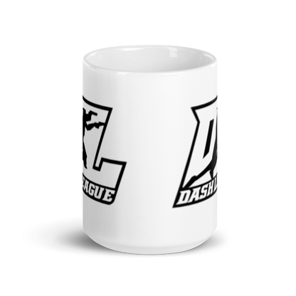 White Mug Black Outline DL Logo Wrap