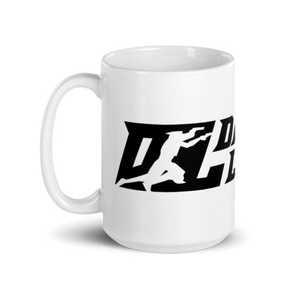 White Mug Black Wide DL Logo