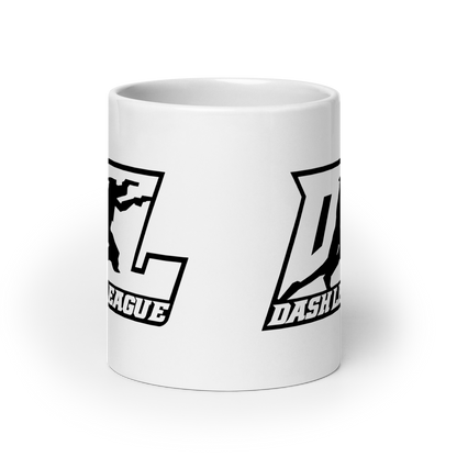 White Mug Black Outline DL Logo Wrap