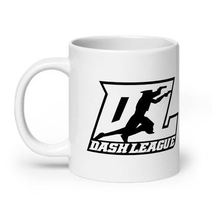 White Mug Black Outline DL Logo Wrap