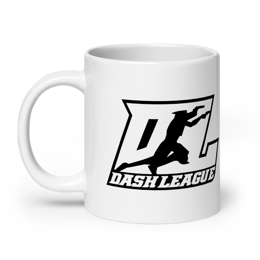 White Mug Black Outline DL Logo Wrap