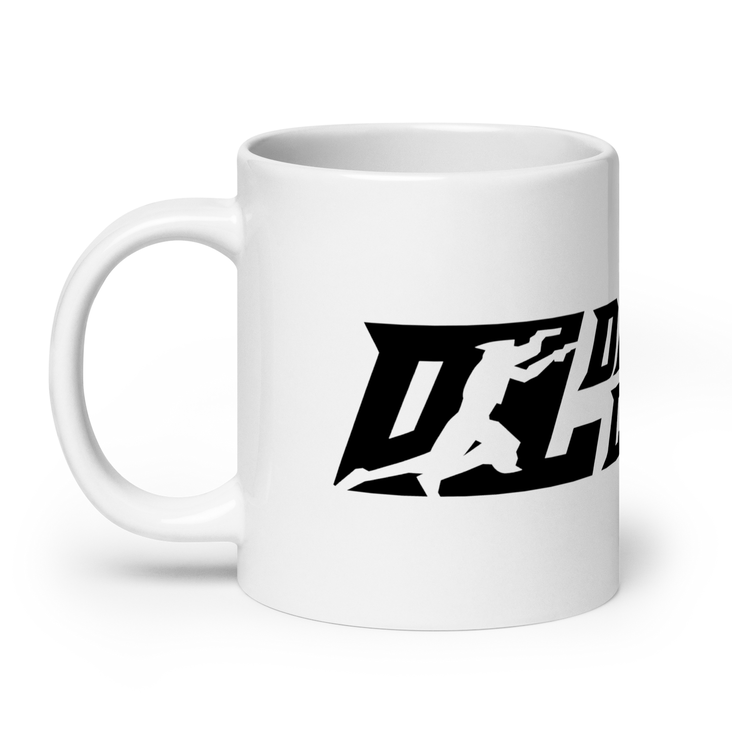 White Mug Black Wide DL Logo