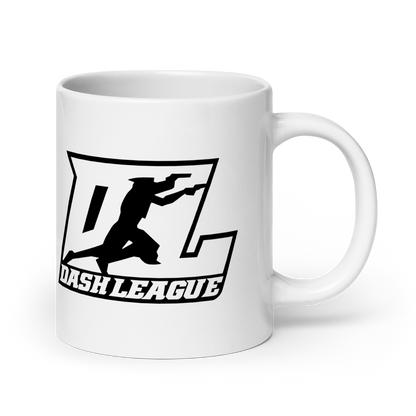 White Mug Black Outline DL Logo Wrap