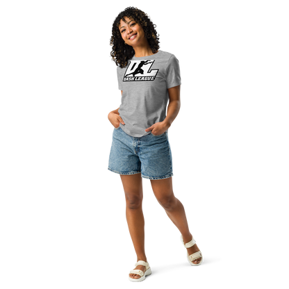 T-shirt décontracté pour femme blanc avec logo DL à contour noir