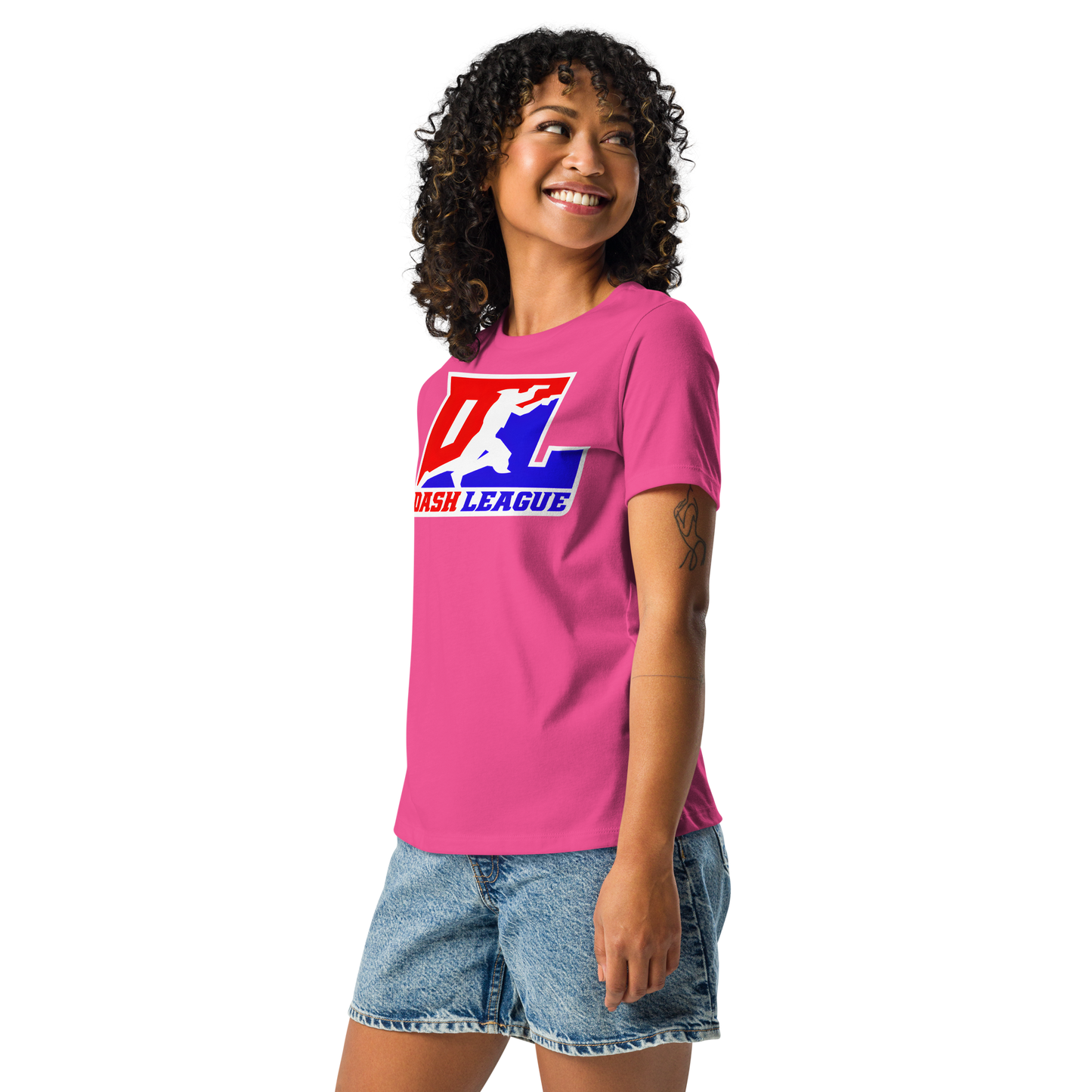 Camiseta relajada para mujer en color blanco con el logotipo DL