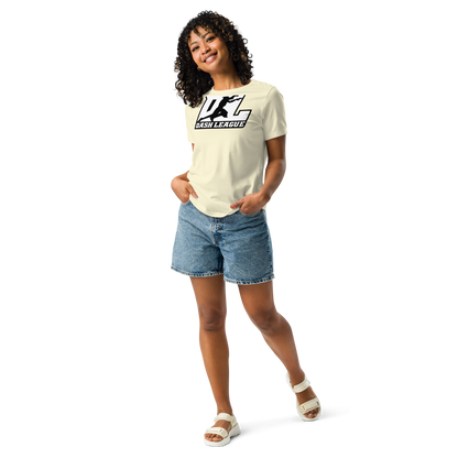 T-shirt décontracté pour femme blanc avec logo DL à contour noir