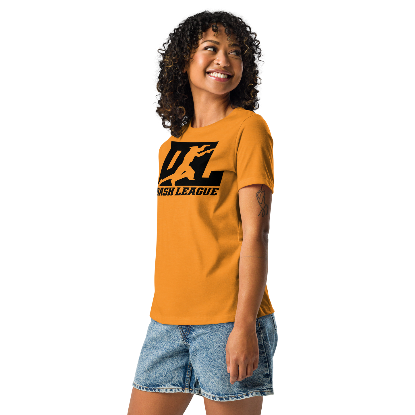 Camiseta holgada para mujer con logotipo DL en color negro