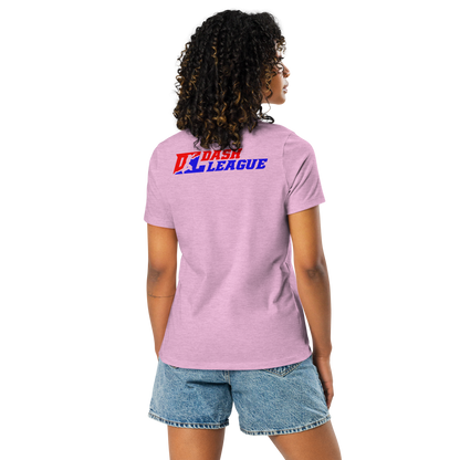 T-shirt décontracté pour femme avec logo DL à contour blanc (devant + dos)