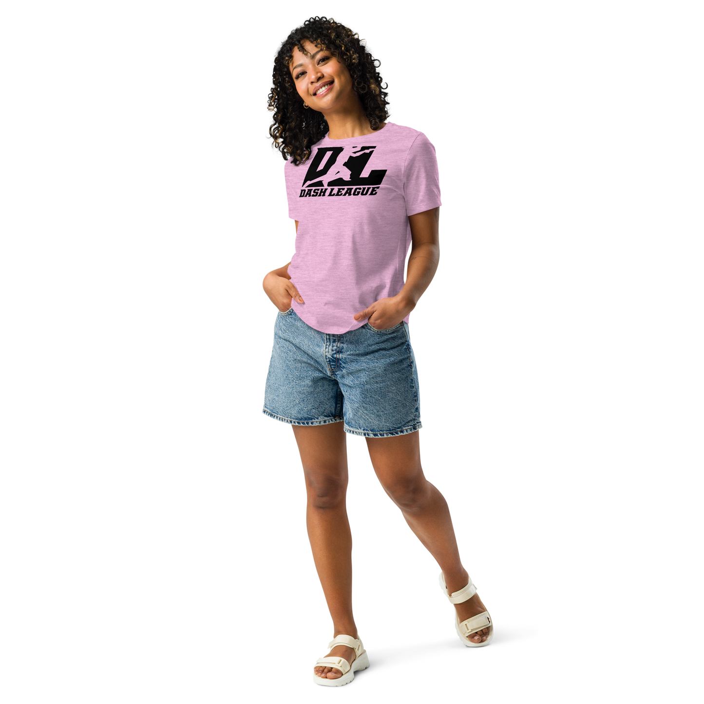 Camiseta holgada para mujer con logotipo DL en color negro