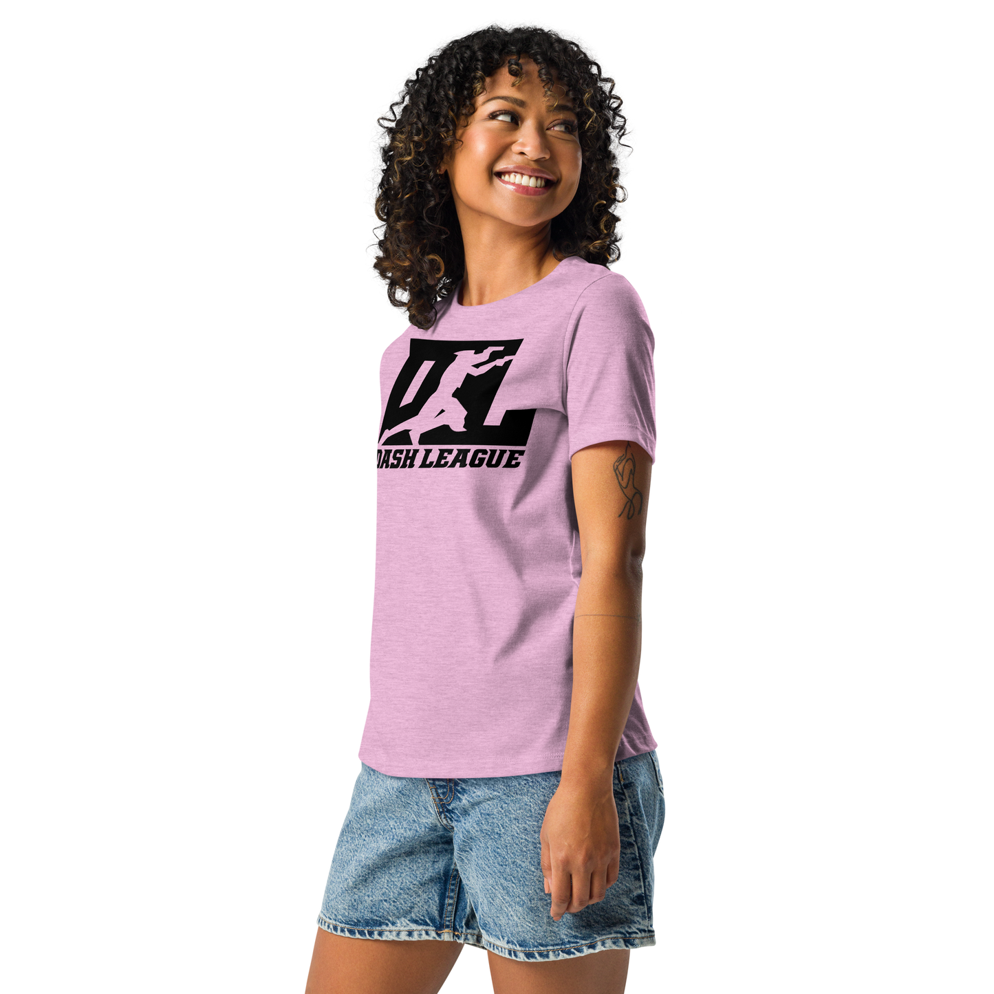 Camiseta holgada para mujer con logotipo DL en color negro