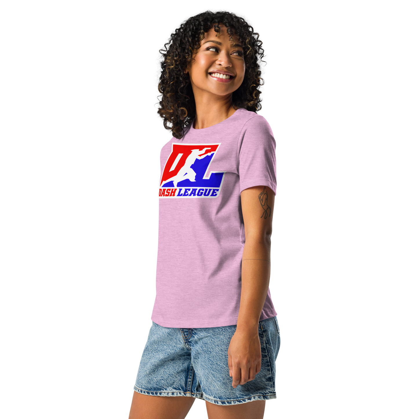 Camiseta relajada para mujer en color blanco con el logotipo DL