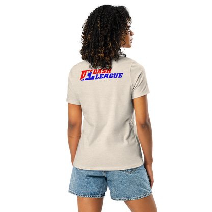 T-shirt décontracté pour femme avec logo DL à contour blanc (devant + dos)